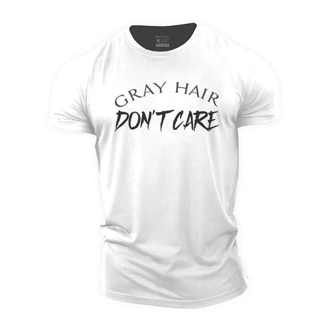 Men's Gray Hair Don't Care Cotton T-Shirt